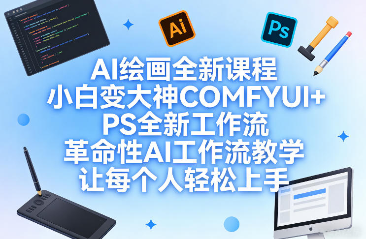 AI绘画全新课程，小白变大神COMFYUI+PS全新工作流，革命性AI工作流教学，让每个人轻松上手 - 来及网络