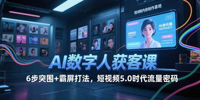 （15247期）AI数字人获客课，6步突围+霸屏打法，短视频5.0时代流量密码 - 来及网络