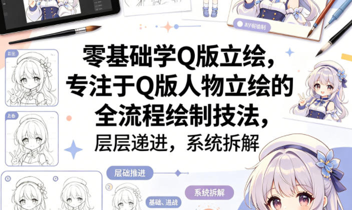 零基础学Q版立绘，专注于Q版人物立绘的全流程绘制技法，层层递进，系统拆解 - 来及网络
