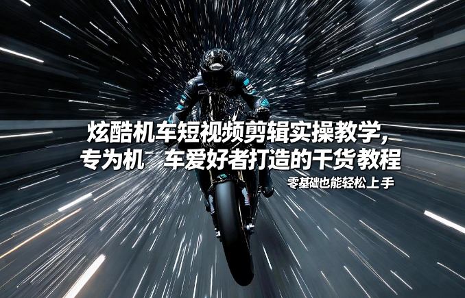 炫酷机车短视频剪辑实操教学，专为机车爱好者打造的干货教程，零基础也能轻松上手 - 来及网络