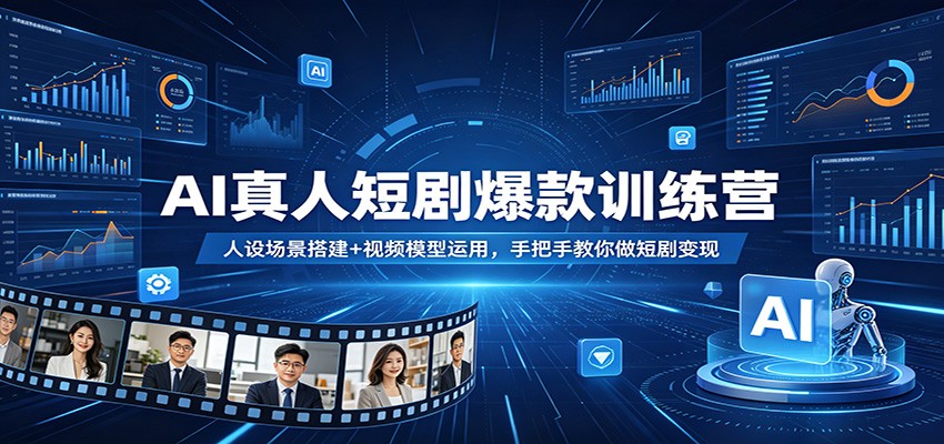 AI真人短剧爆款训练营：人设场景搭建+视频模型运用，手把手教你做短剧变现 - 来及网络