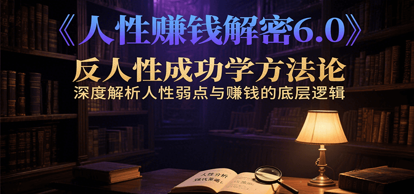 人性赚钱解密6.0，反人性成功学方法论，深度解析人性弱点与赚钱的底层逻辑 - 来及网络