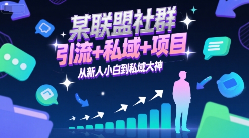 某联盟社群，引流+私域+项目，从新人小白到私域大神 - 来及网络