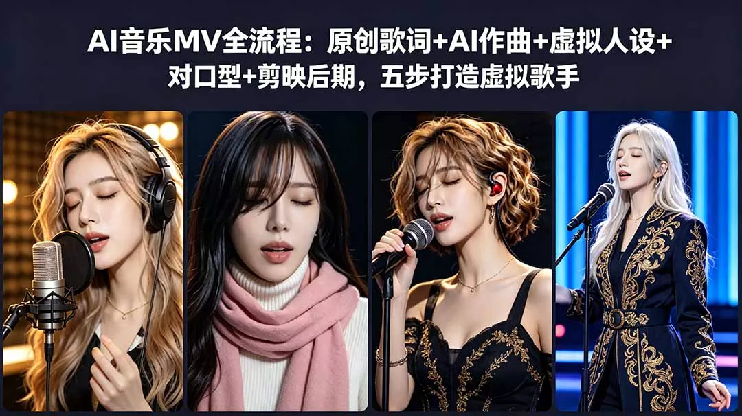 AI音乐MV全流程：原创歌词+AI作曲+虚拟人设+对口型+剪映后期，五步打造虚拟歌手 - 来及网络