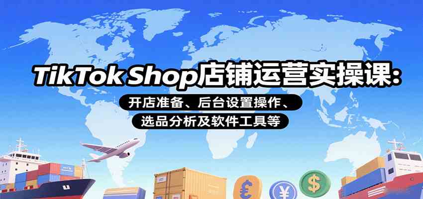TikTok Shop店铺运营实操课：开店准备、后台设置操作、选品分析及软件工具等 - 来及网络
