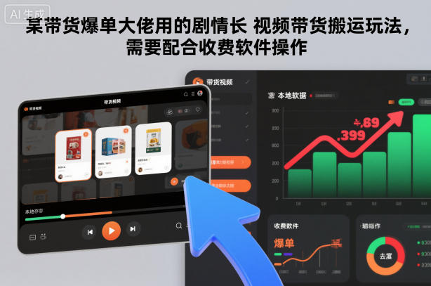 某带货爆单大佬用的剧情长视频带货搬运玩法，需要配合收费软件操作 - 来及网络
