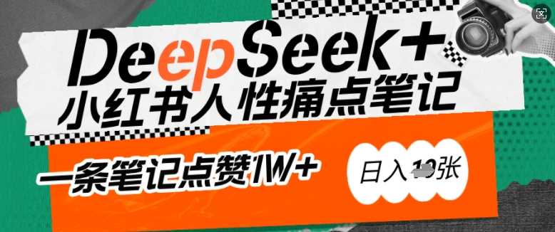 AI赋能小红书爆款秘籍：用DeepSeek轻松抓人性痛点，小白也能写出点赞破万的吸金笔记，日入多张 - 来及网络