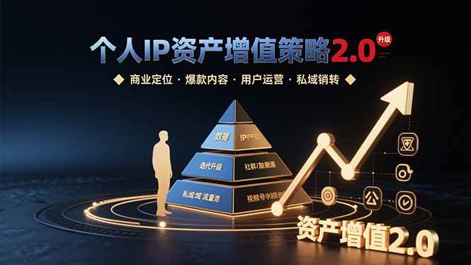 （15653期）个人IP资产增值策略2.0 拆解商业定位/爆款内容/用户运营/私域销转四大模块 - 来及网络
