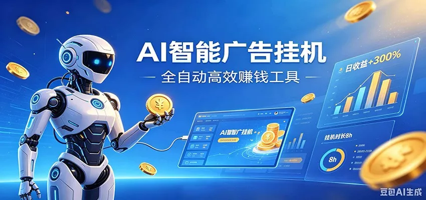 AI智能广告挂机，小白轻松上手，在家自动赚收益 - 来及网络
