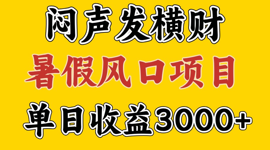 30天赚了7.5W 暑假风口项目，比较好学，2天左右上手 - 来及网络