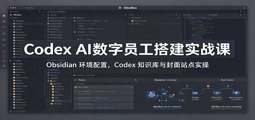 Codex AI数字员工搭建实战课：Obsidian 环境配置，Codex 知识库与封面站点实操 - 来及网络