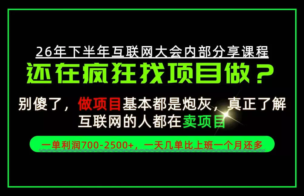 请不要再疯狂的找项目了！卖项目一单700-2.5k+不香吗？当天上手，当天变现！【揭秘】 - 来及网络