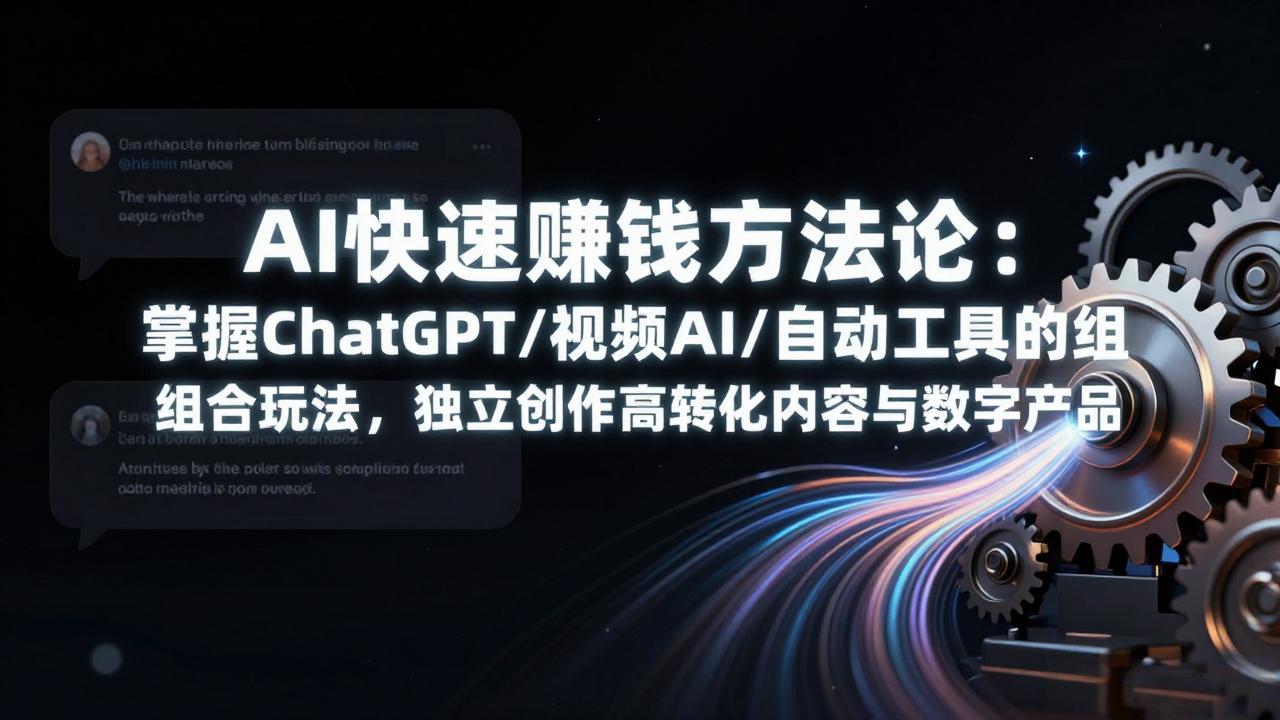 AI快速赚钱方法论：掌握ChatGPT/视频AI/自动化工具的组合玩法，独立创作高转化内容与数字产品 - 来及网络
