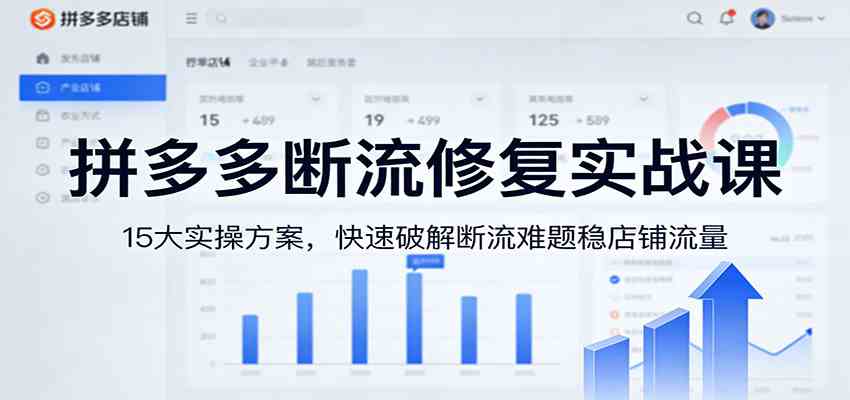 拼多多断流修复实战课：15大实操方案，快速破解断流难题稳店铺流量 - 来及网络