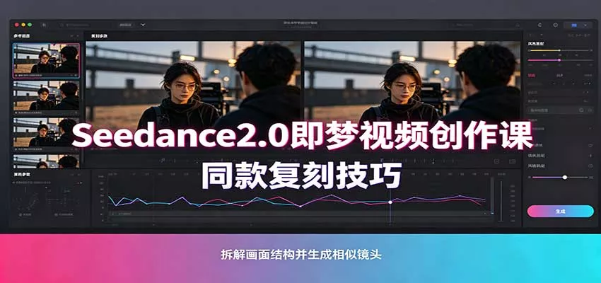 Seedance2.0即梦视频创作课：剧本式视频制作，同款复刻技巧，多行业案例落地教学 - 来及网络