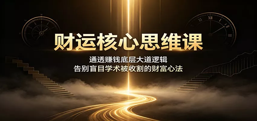 财运核心思维课：通透赚钱底层大道逻辑，告别盲目学术被收割的财富心法 - 来及网络