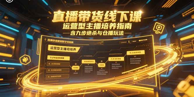 （15281期）直播带货线下课，运营型主播培养指南，含九步绝杀与仓播玩法 - 来及网络