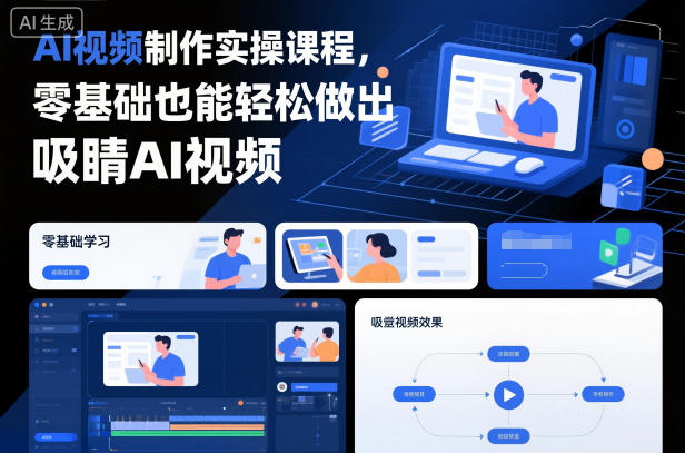 AI视频制作实操课程，零基础也能轻松做出吸睛AI视频 - 来及网络