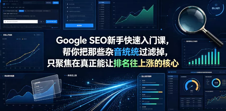 Google SEO新手快速入门课，帮你把那些杂音统统过滤掉，只聚焦在真正能让排名往上涨的核心动作【原创双语字幕】 - 来及网络