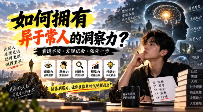 某公众号付费文章：如何拥有异于常人的洞察力？ - 来及网络