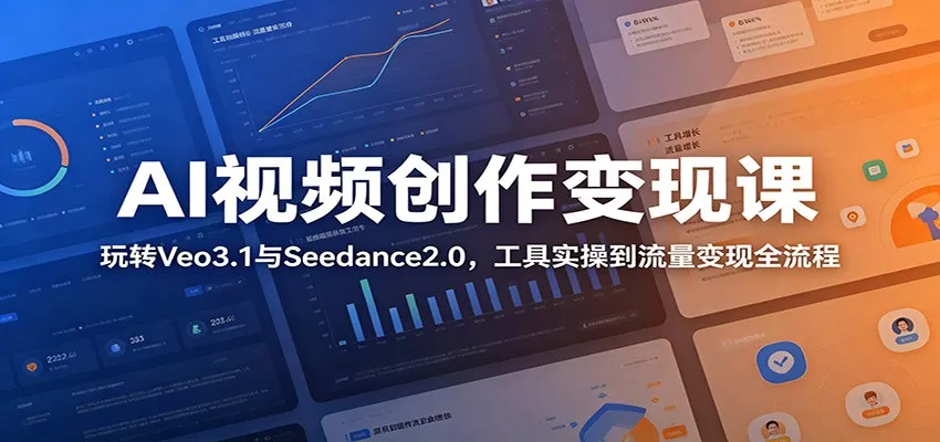AI视频创作变现课：玩转Veo3.1与Seedance2.0，工具实操到流量变现全流程 - 来及网络