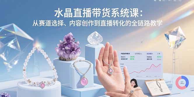 （15721期）水晶直播带货系统课：从赛道选择、内容创作到直播转化的全链路教学 - 来及网络