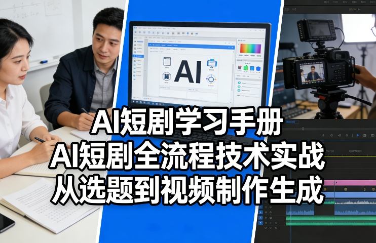 AI短剧学习手册，AI短剧全流程技术实战，从选题到视频制作生成 - 来及网络