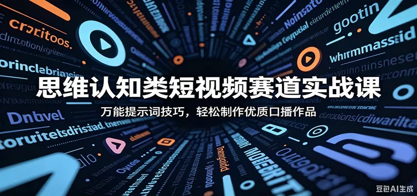 思维认知类短视频赛道实战课：万能提示词技巧，轻松制作优质口播作品 - 来及网络