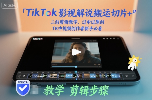 TikTok影视解说搬运切片+二创剪辑教学，过中过原创，TK中视频创作者新手必看 - 来及网络