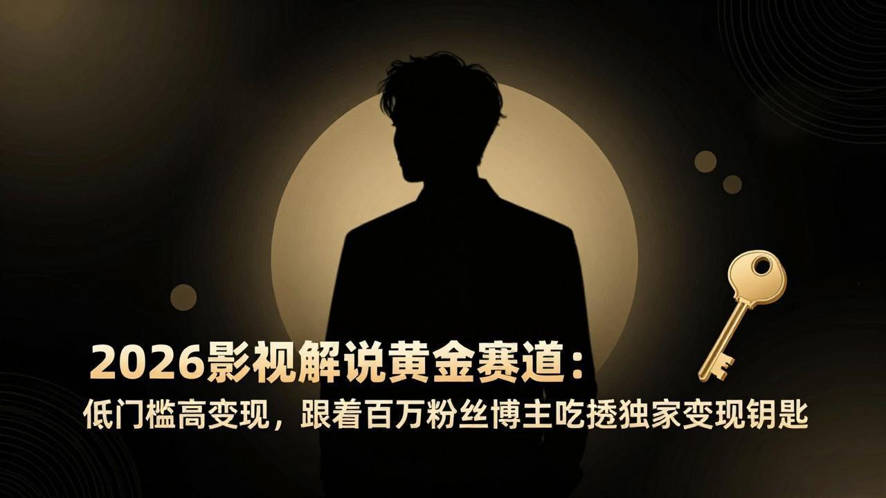 2026影视解说黄金赛道：低门槛高变现，跟着百万粉丝博主吃透独家变现钥匙 - 来及网络