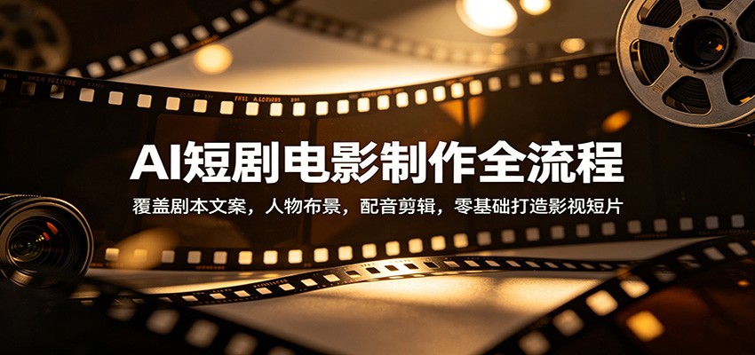 AI短剧电影制作全流程：覆盖剧本文案，人物布景，配音剪辑，零基础打造影视短片 - 来及网络
