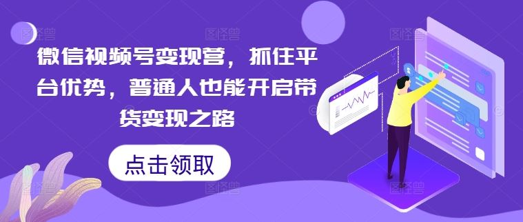 微信视频号变现营，抓住平台优势，普通人也能开启带货变现之路 - 来及网络