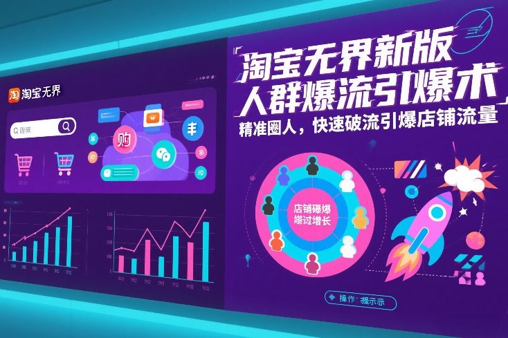 淘宝无界新版人群爆流引爆术，精准圈人，快速破流引爆店铺流量 - 来及网络