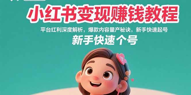 （15559期）小红书变现赚钱教程：平台红利深度解析，爆款内容量产秘诀，新手快速起号 - 来及网络