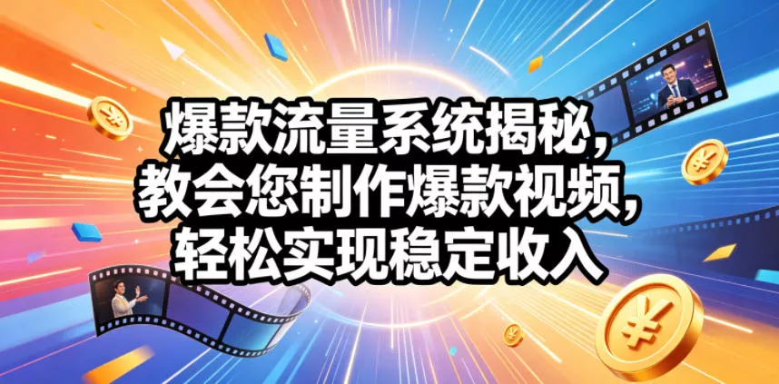爆款流量系统揭秘，教会您制作爆款视频，轻松实现稳定收入【原创双语字幕】 - 来及网络