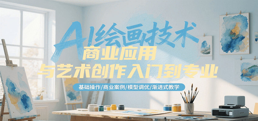 AI绘画技术商业应用与艺术创作入门到专业，基础操作/商业案例/模型调优/渐进式教学 - 来及网络