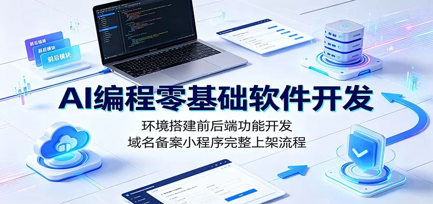 AI编程零基础软件开发：环境搭建前后端功能开发，域名备案小程序完整上架流程 - 来及网络
