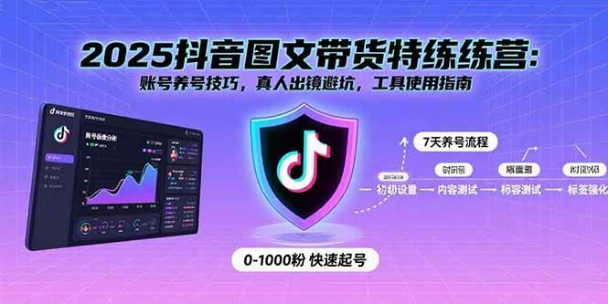 （15861期）2025抖音图文带货特练营：账号养号技巧，真人出镜避坑，工具使用指南 - 来及网络