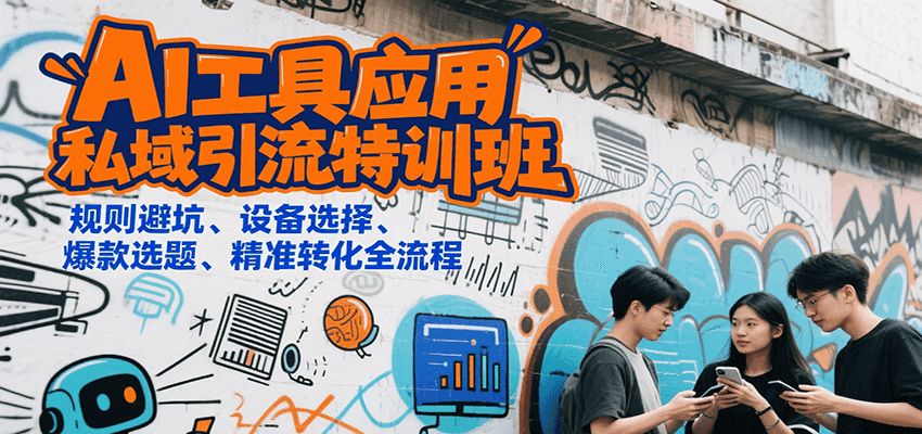 AI工具应用私域引流特训班，规则避坑、设备选择、爆款选题、精准转化全流程 - 来及网络