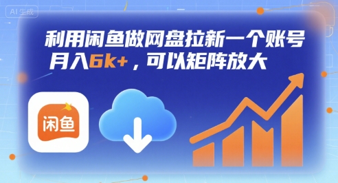 利用闲鱼做网盘拉新一个账号，月入6k+，可以矩阵放大 - 来及网络
