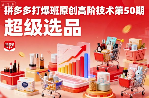 拼多多打爆班原创高阶技术第50期，超级选品 - 来及网络