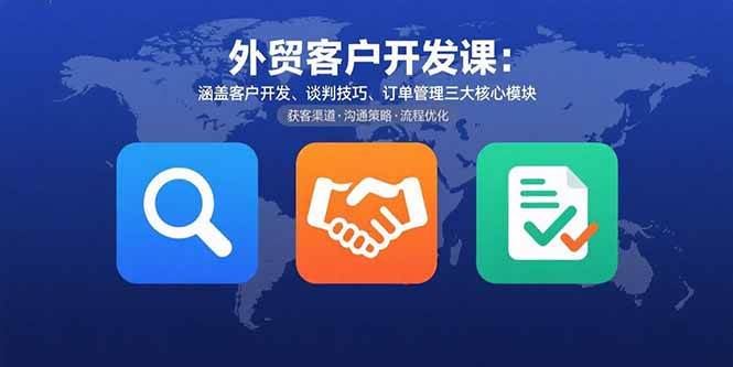 （15793期）外贸客户开发课：涵盖客户开发、谈判技巧、订单管理三大核心模块 - 来及网络