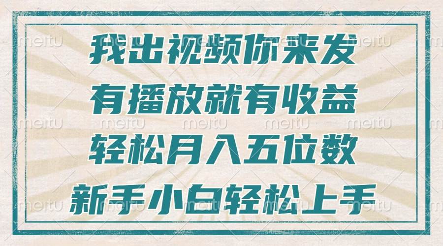 （13667期）不剪辑不直播不露脸，有播放就有收益，轻松月入五位数，新手小白轻松上手 - 来及网络