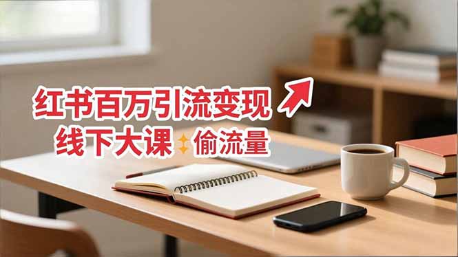 小红书百万引流变现-11月线下大课：分享从0到百万引流路径，手把手教偷流量、拿结果 - 来及网络