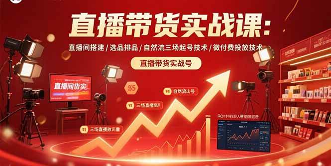 （15729期）直播带货实战课：直播间搭建/选品排品/自然流三场起号技术/微付费投放技术 - 来及网络