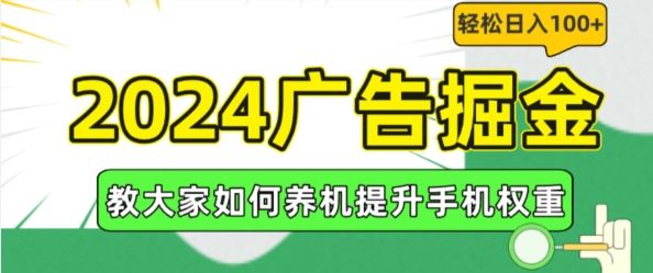 2024广告掘金，教大家如何养机提升手机权重，轻松日入100+【揭秘】 - 来及网络