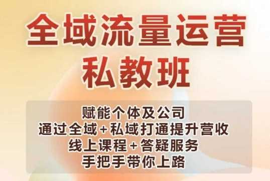 全域流量运营操盘课，赋能个体及公司通过全域+私域打通提升营收 - 来及网络