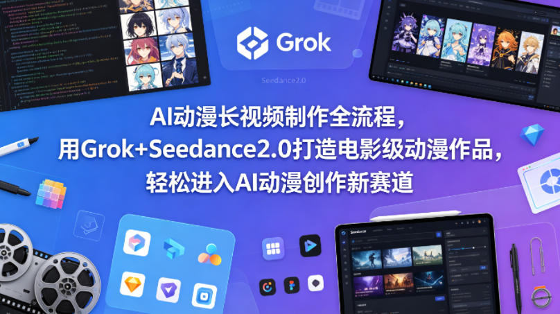 AI动漫长视频制作全流程，用Grok+Seedance2.0打造电影级动漫作品，轻松进入AI动漫创作新赛道 - 来及网络