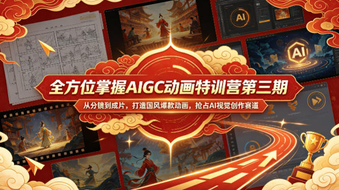 全方位掌握AIGC动画特训营第三期，从分镜到成片，打造国风爆款动画，抢占AI视觉创作赛道红利 - 来及网络