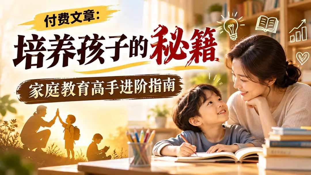 付费文章：培养孩子的秘籍，家庭教育高手进阶指南 - 来及网络